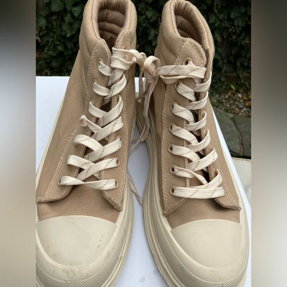 Buckle Miami Ace Canvas Shoe lace boots moto combat shoes neutral boho new - Picture 4 of 9